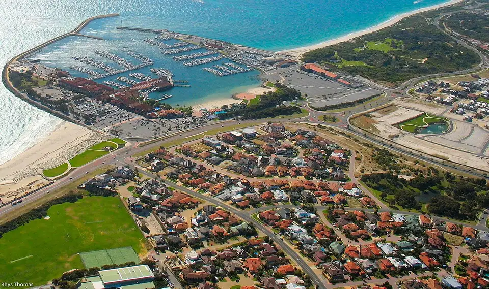 Aerial view of Sorrento and Hillarys marina